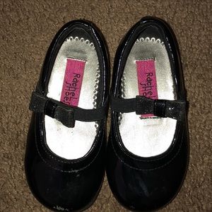 Cute toddler girl black dress shoes